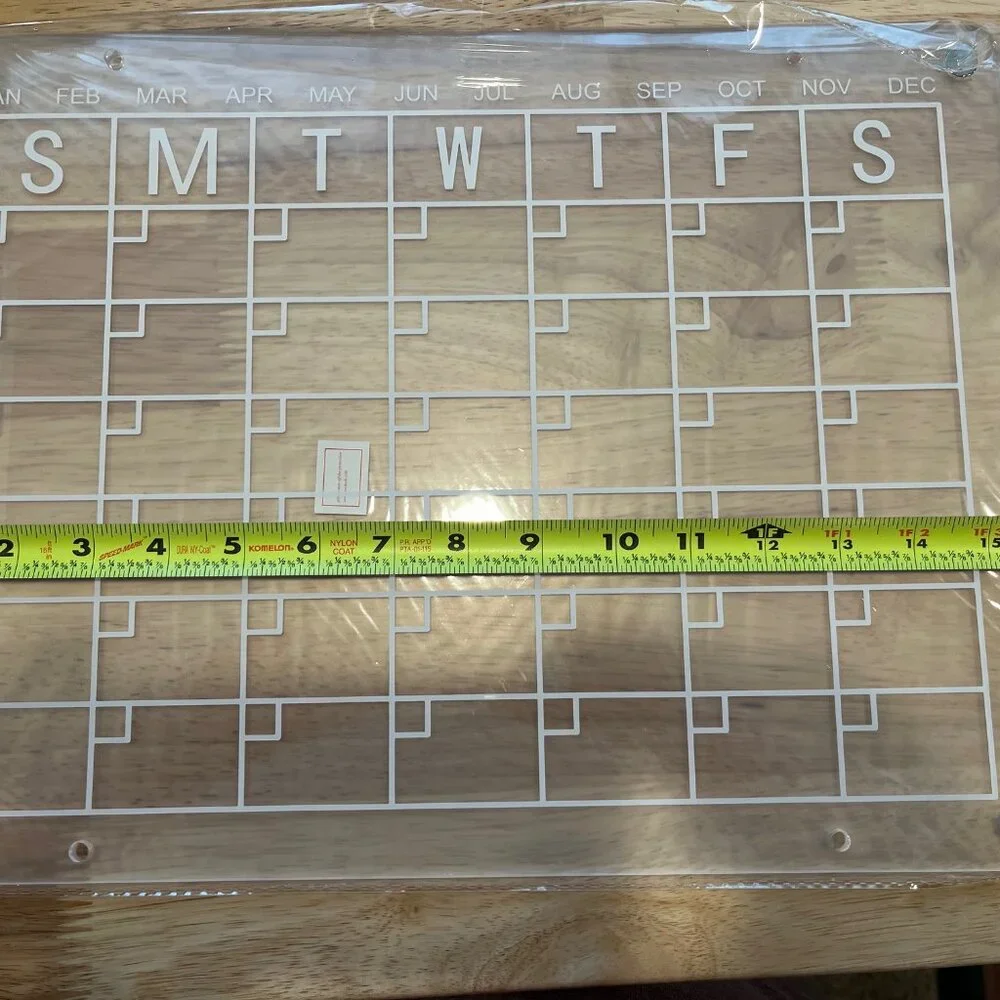 Clear Magnetic Acrylic Dry Erase Board - New w/ Markers & Eraser